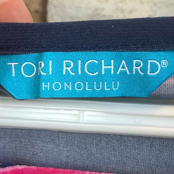 Tori Richard Hawaiian Top Tropical Palm Leaf Sz S Blue Pink Vacation Resort - Picture 3 of 15